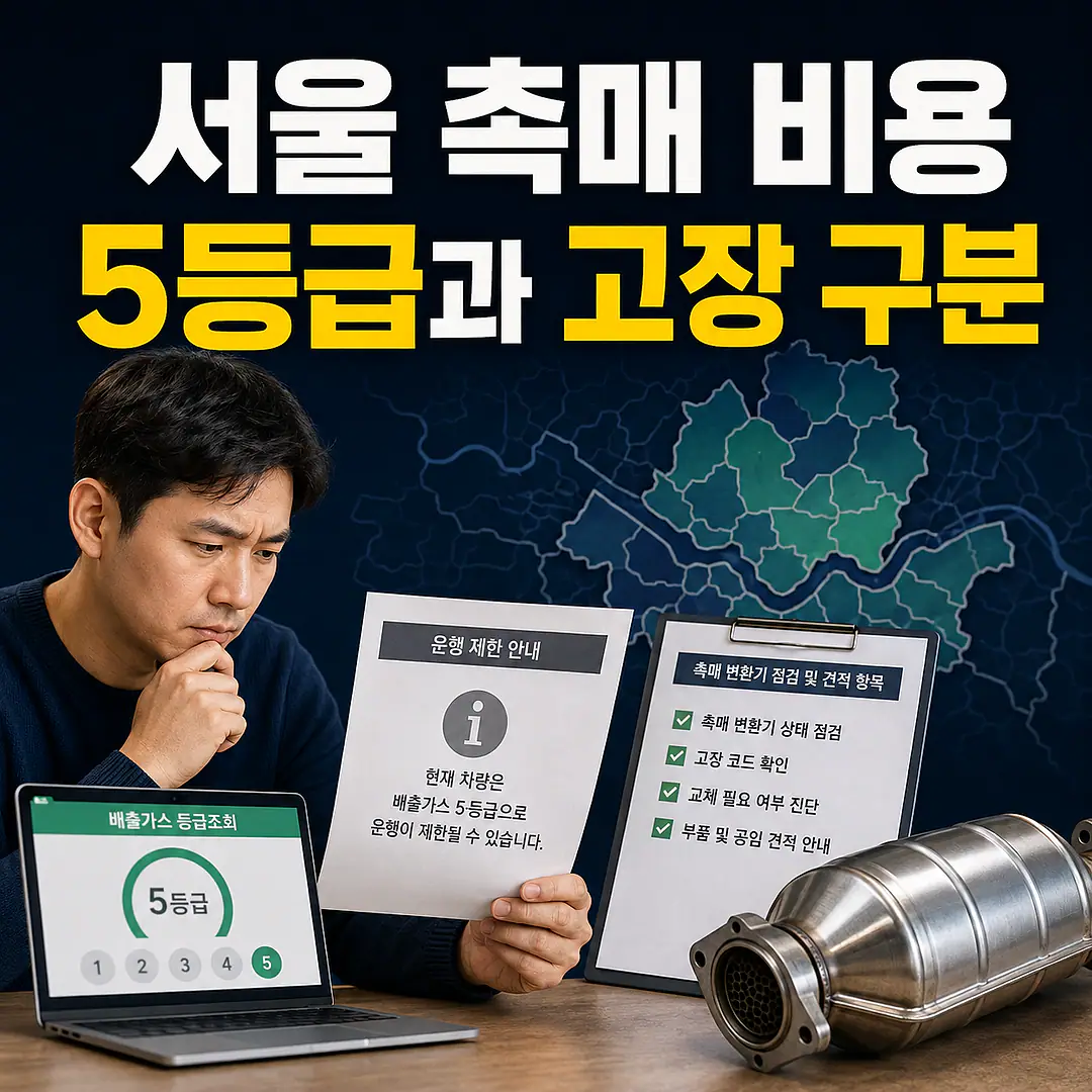서울 자동차 촉매 비용, 5등급 운행제한 통지만 보고 교체해야 할까? 1대1 대표 썸네일