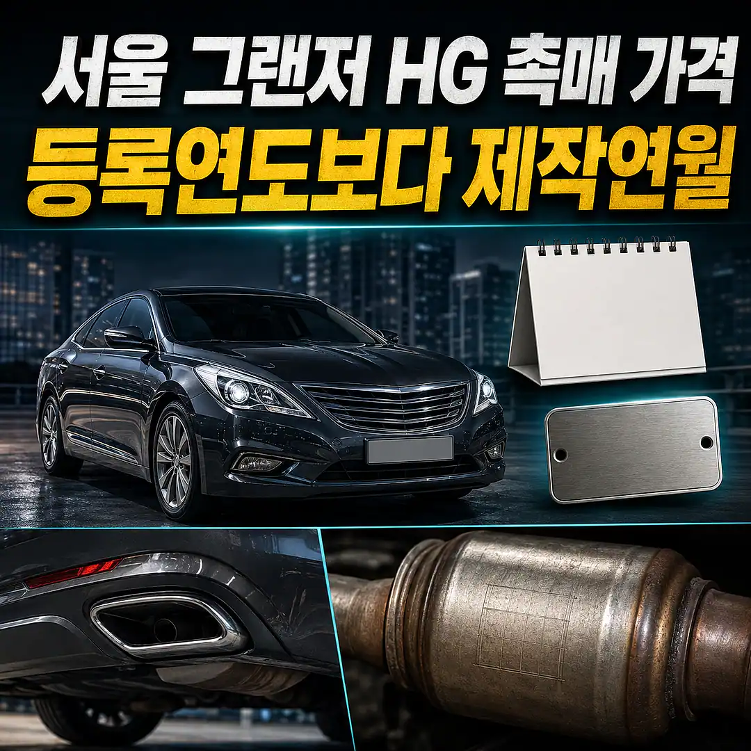 서울 그랜저 HG 자동차 촉매 가격, 등록연도와 제작연월이 다르면 무엇을 볼까? 1대1 대표 썸네일